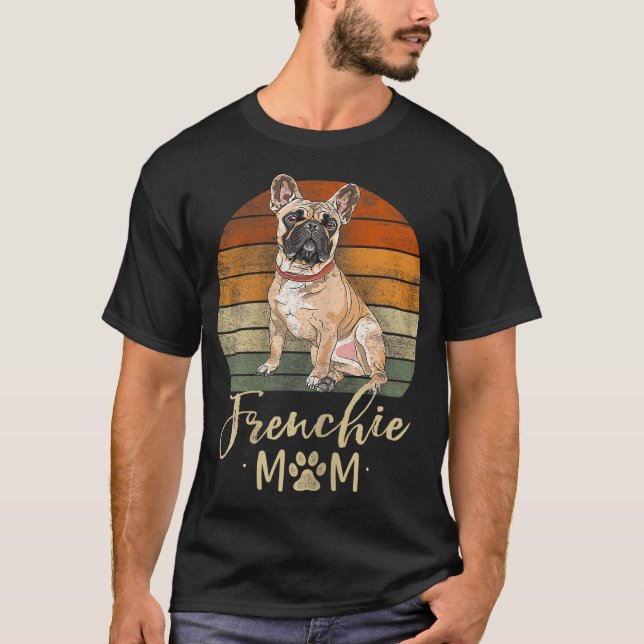 Frenchie Mamma Retro Fransk Bulldog Älskare Gifts  T Shirt (Framsida)