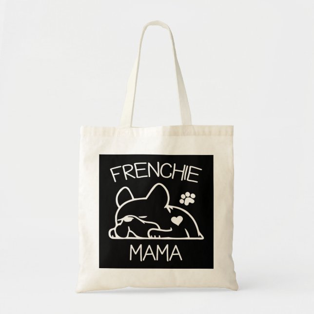 Frenchie Mamma T Fransk Bulldog för kvinnlig fru Tygkasse (Framsidan)