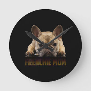 Frenchie Mamma T Women Fransk Bulldog Gift Hund Ma Rund Klocka