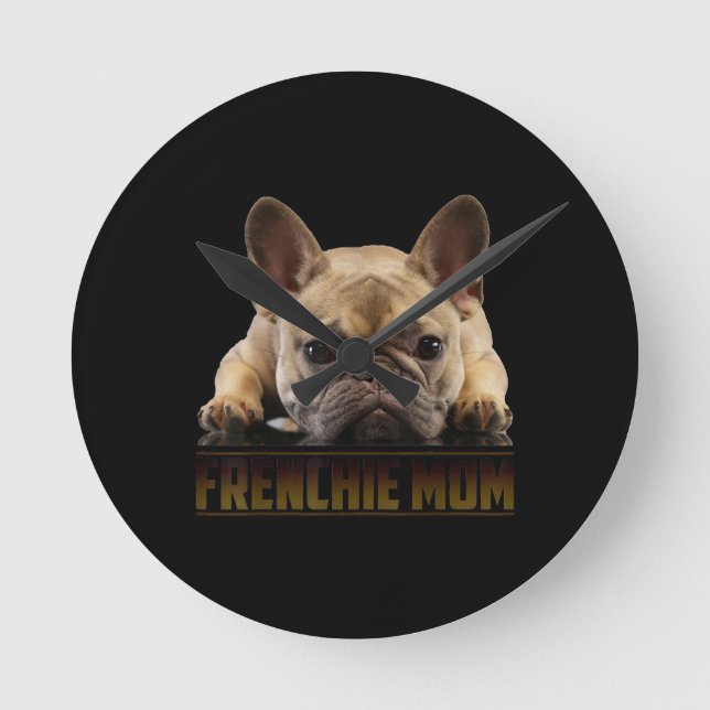Frenchie Mamma T Women Fransk Bulldog Gift Hund Ma Rund Klocka (Framsida)