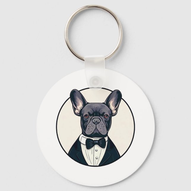 Frenchie Mina herrar Nyckelring (Framsida)