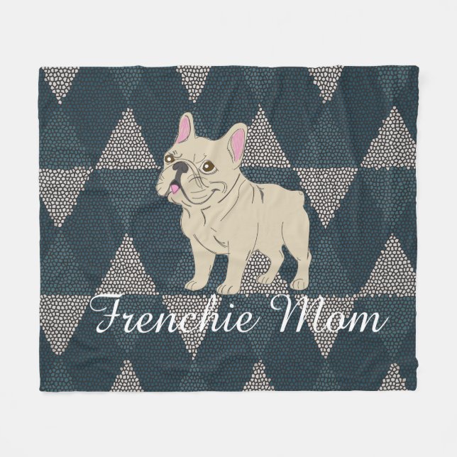 Frenchie Mom Fleecefilt (Framsidan (Horisontell))