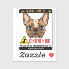 Frenchie Mom Fuel Warning Label Design Klistermärken