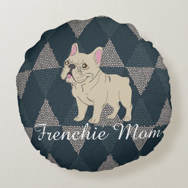 Frenchie Mom Rund Kudde (Baksidan)