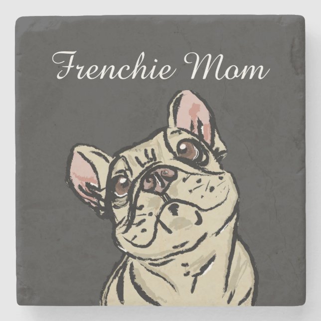 Frenchie Mom Stenunderlägg (Framsidan)