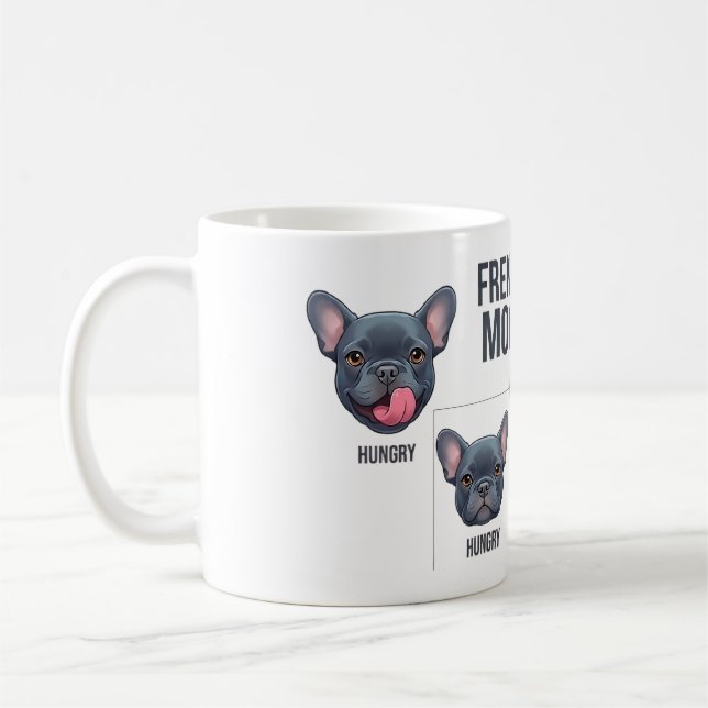 Frenchie Moods Funny French Bulldog Design Kaffemugg (Vänster)