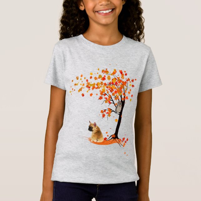 Frenchie My Spirit Animals Uggla Frenchie Älskare T Shirt (Framsida)