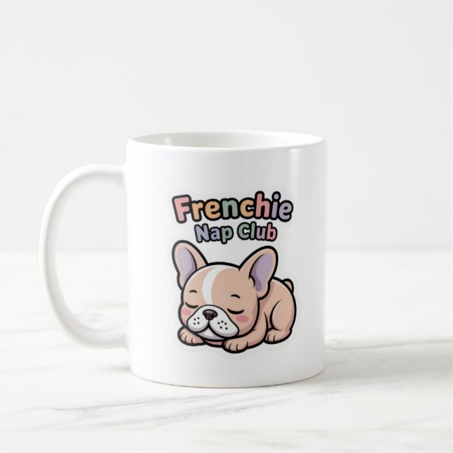Frenchie Nap Club Cute Sleeping French Cofee Kaffemugg (Vänster)