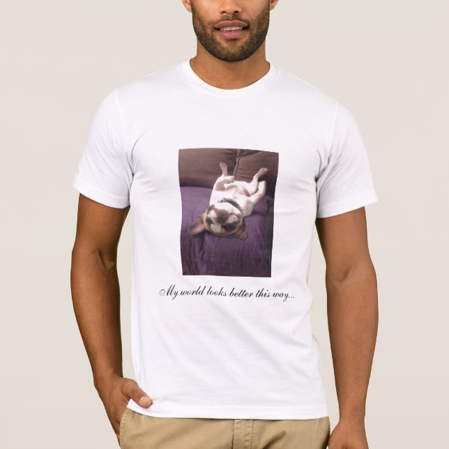 Frenchie på baksida t-shirt (Framsida)