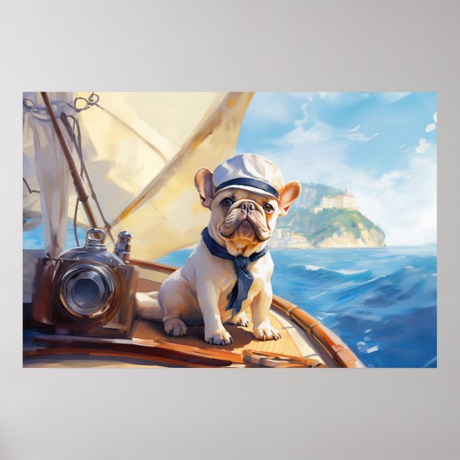 Frenchie på båten poster (Framsidan)