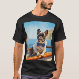 Frenchie på båten t shirt
