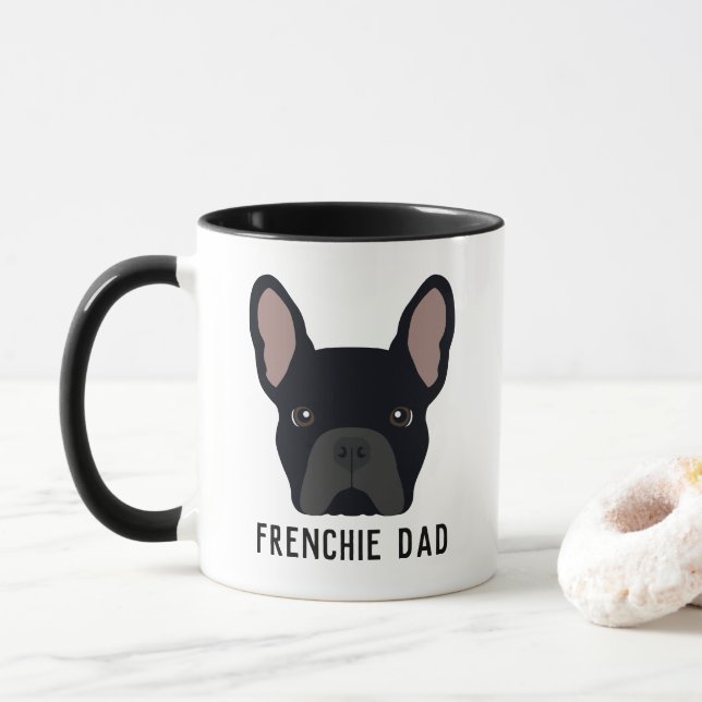 Frenchie Pappa Black Fransk Bulldog Mugg (Med munk)