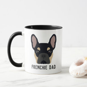 Frenchie Pappa Black och Tan Fransk Bulldog Mugg