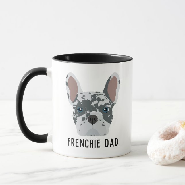 Frenchie Pappa Blue Merle Fransk Bulldog Mugg (Med munk)