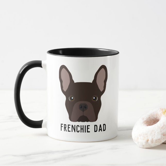 Frenchie Pappa Brown Fransk Bulldog Mugg (Med munk)