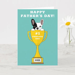 Frenchie Pappa Fars dag   Nummer 1 Frenchie Pappa Kort