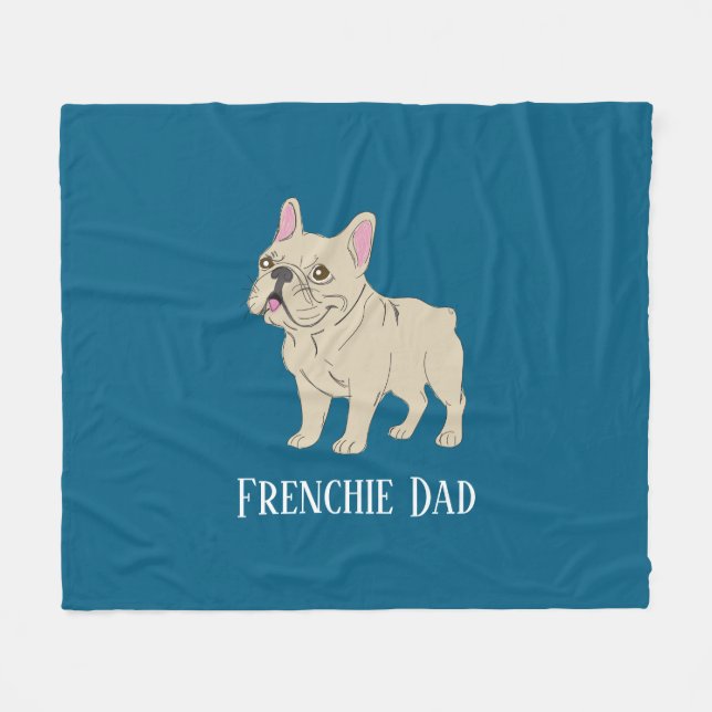 Frenchie Pappa Fleecefilt (Framsidan (Horisontell))