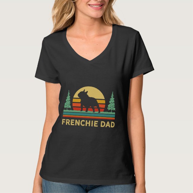 Frenchie Pappa Fransk Bulldog Pappa French Bull Do T Shirt (Framsida)