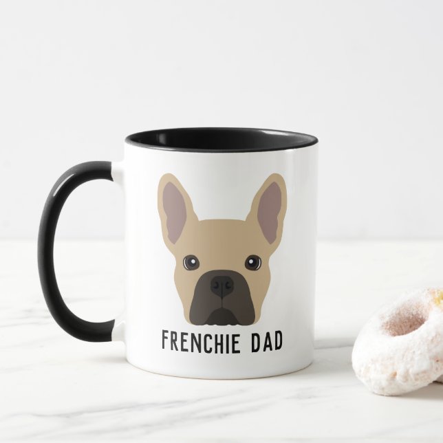 Frenchie Pappa Light Fawn Fransk Bulldog Mugg (Med munk)