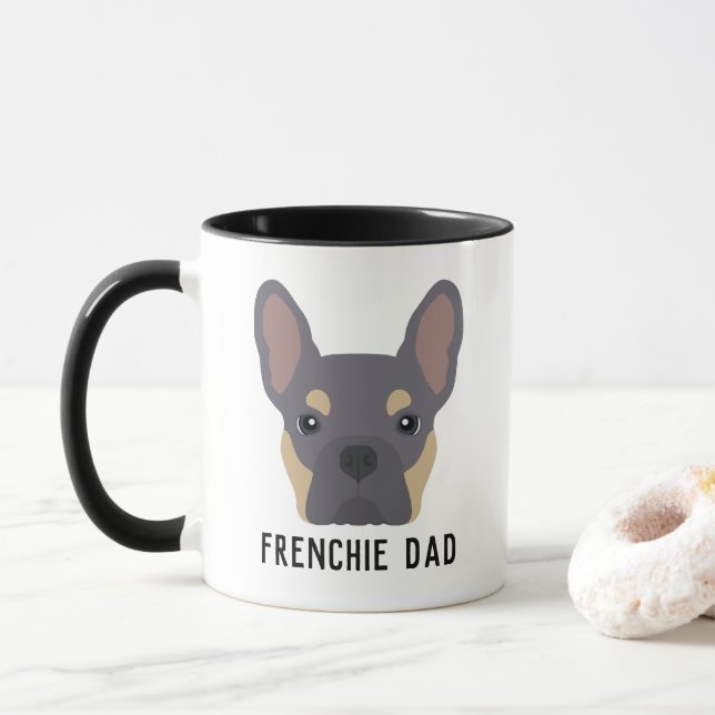 Frenchie Pappa Lilac och Tan Fransk Bulldog Mugg (Med munk)
