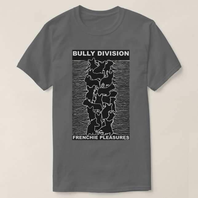 Frenchie Pleasures Joy Division Fransk Bulldog Des T Shirt (Design framsida)