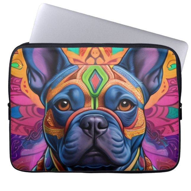 Frenchie Rolig Födelsedagsfantasi Laptop Fodral (Framsidan)