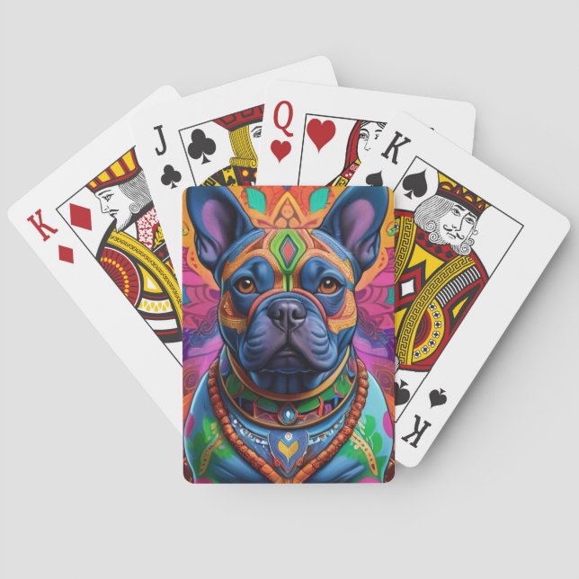 Frenchie Roligt Birthday Fantasy Casinokort (Baksidan)