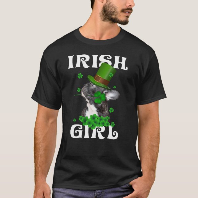 Frenchie Saint patrick's day Gift for Frenchies T Shirt (Framsida)