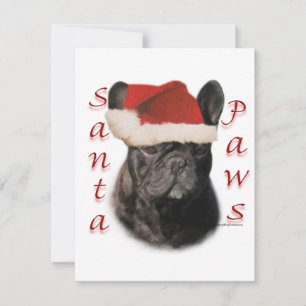 Frenchie Santa Paws Julkort