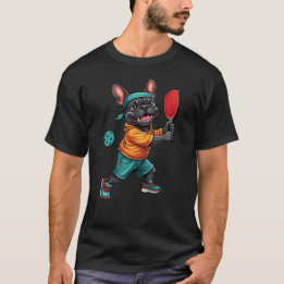 Frenchie Spela Pickleball, en fin Fransk Bulldog T Shirt