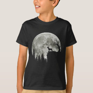 Frenchie står på berget Moonlight Halloween T Shirt