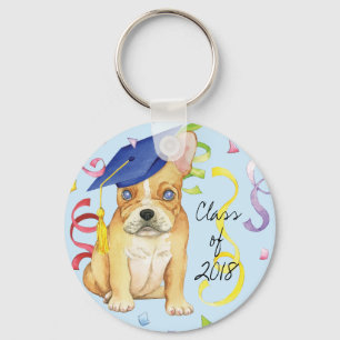 Frenchie Student Nyckelring