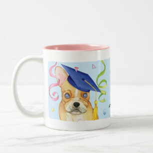 Frenchie student Två-Tonad mugg