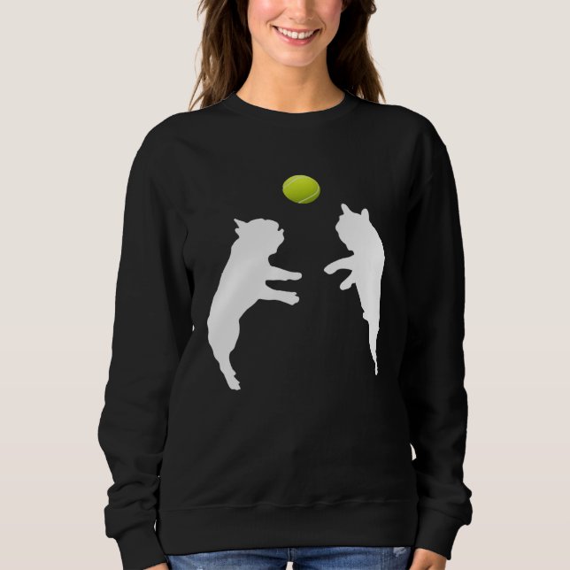 Frenchie Tennis French Bulldog Puppy Playing Ball T Shirt (Framsida)
