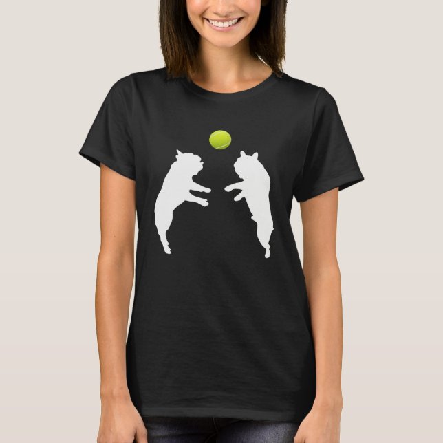 Frenchie Tennis French Bulldog Puppy Playing Ball T Shirt (Framsida)