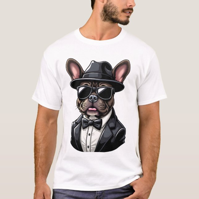 Frenchie The Gangster T Shirt (Framsida)