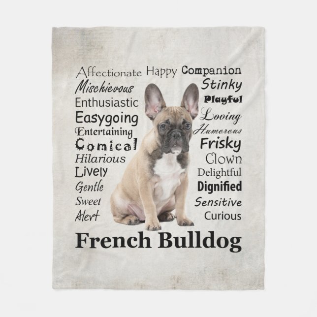 Frenchie Traits Fleece Blanket (Framsidan)