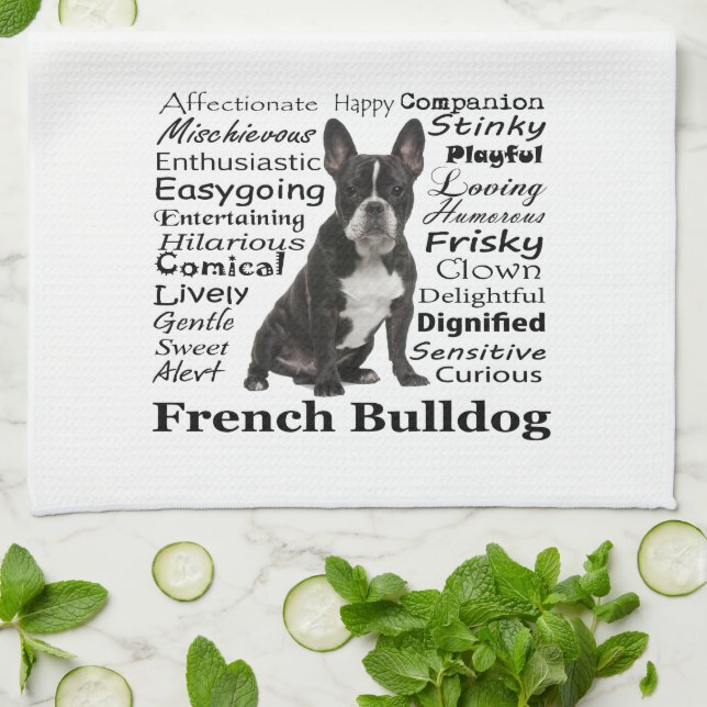 Frenchie Traits Kitchen Towel Kökshandduk (Vikta)
