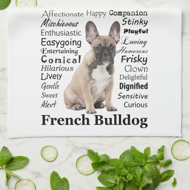 Frenchie Traits Kitchen Towel Kökshandduk (Vikta)