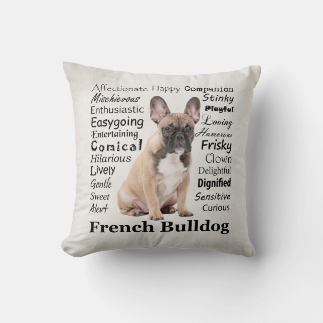 Frenchie Traits Pillow Kudde (Framsida)