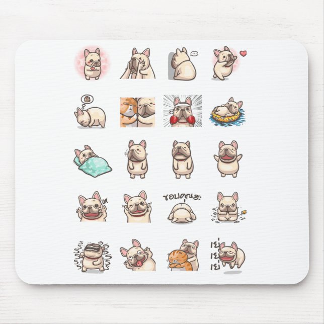 Frenchie vadderar musmatta (Framsidan)