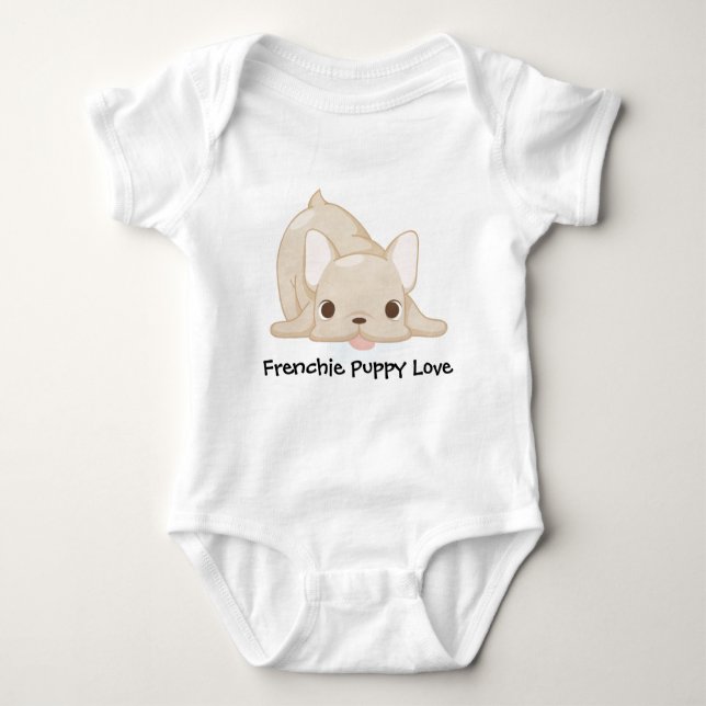 Frenchie valpkärlek tee shirt (Framsida)