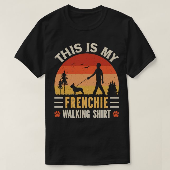 Frenchie Walking T Shirt (Design framsida)