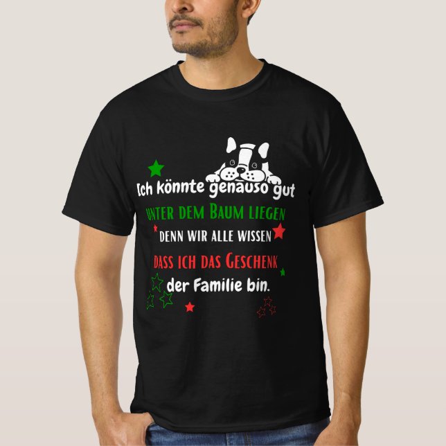 Frenchie - Weihnachtsgeschenk der Familie T-Shirt (Framsida)