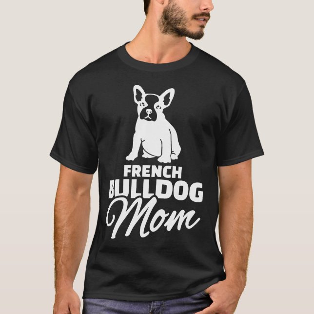 Frenchie Womens Fransk Bulldog Mamma T Shirt (Framsida)