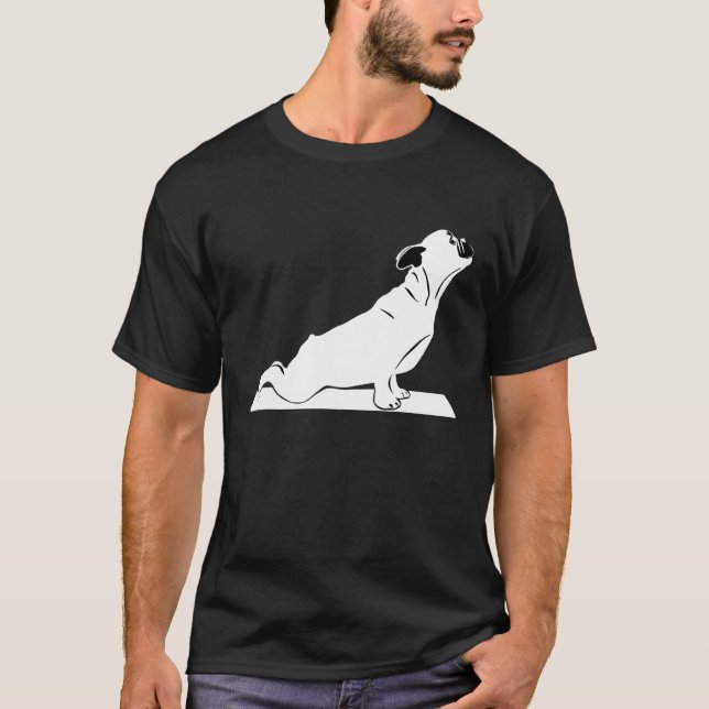 Frenchie Yoga Clothes Outfit Fransk Bulldog T Shirt (Framsida)