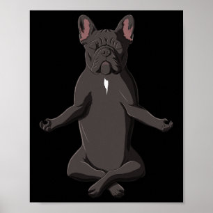Frenchie Yoga Hund Fransk Bulldog Poster