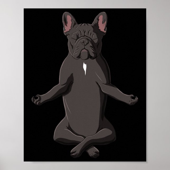 Frenchie Yoga Hund Fransk Bulldog Poster (Framsidan)