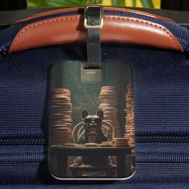 Frenchies bank: Biscuit Baron Art Print Bagagebricka (Framsida Insitu 2)