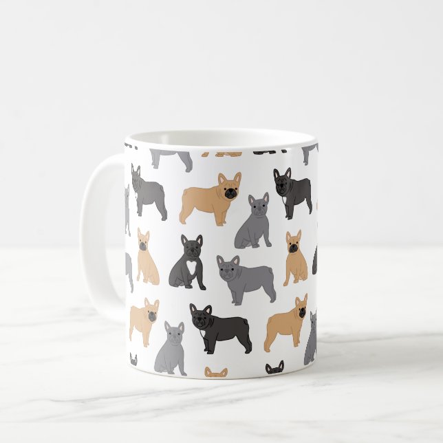 Frenchies Fransk Bulldog - Plocka Färg! Kaffemugg (Framsida vänster)